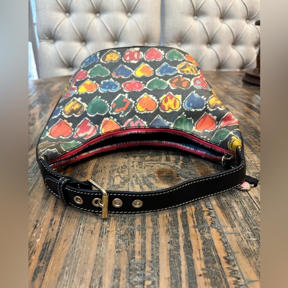 Dooney & Bourke Retro Crayon Doodle Rainbow Zipper Bag- EUC - Picture 6 of 12